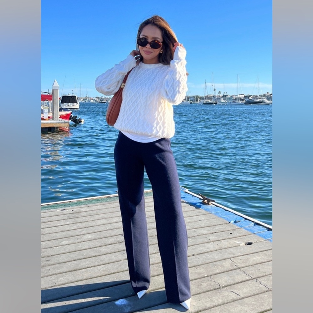 Sezane White Crewneck Sweater